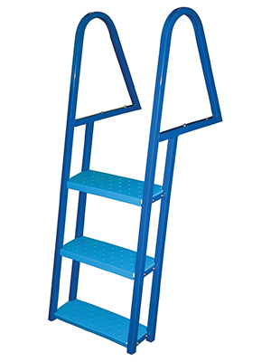 JIF Marine Folding Pontoon Boat Ladder 5-Step Molded Plastic 300L w Cup  ASC-5